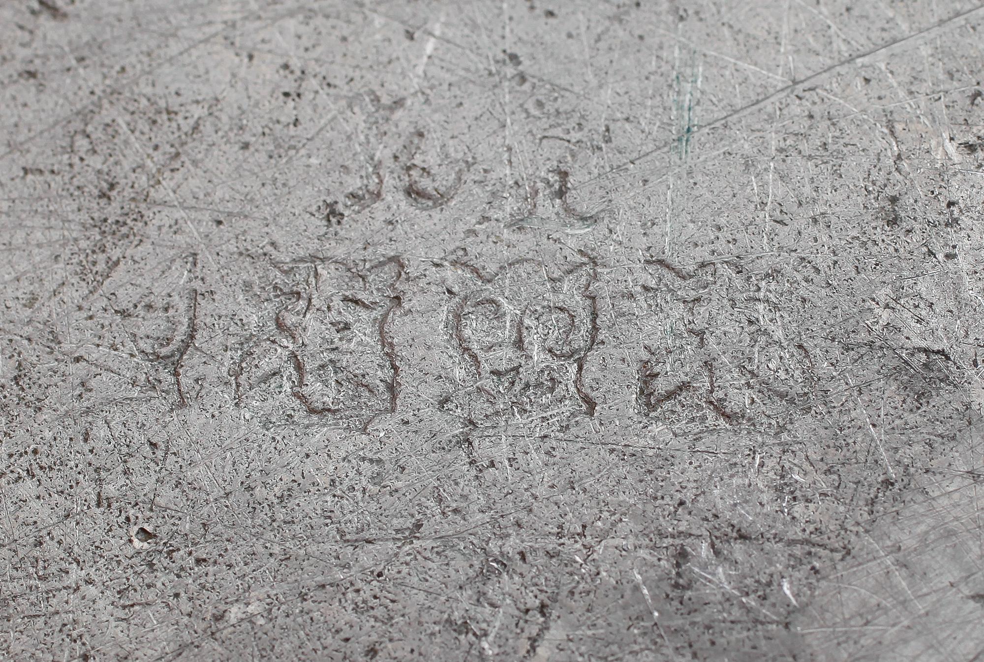 FAT, tenn, otydliga stämplar möjligen Baltzar Rokus, Arboga 1743-1788.