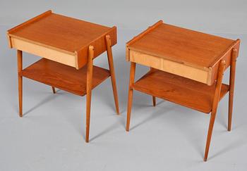 SÄNGBORD, ett par, AB Carlströms & CO Möbelfabrik, 1950/60-tal.