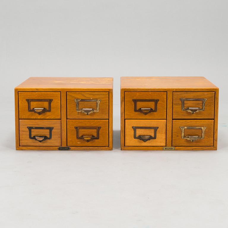 Arkivlådor för kartotek, ett par, Billnäs, 1920-/30-tal.