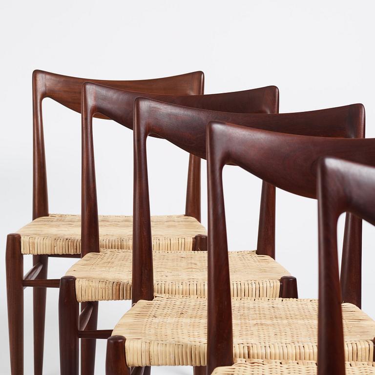 Adolf Relling Sigurd Resell, a set of six teak 'Bambi 61/2' chairs,  Gustav Bahus Eftf, Norway 1950s-60s.