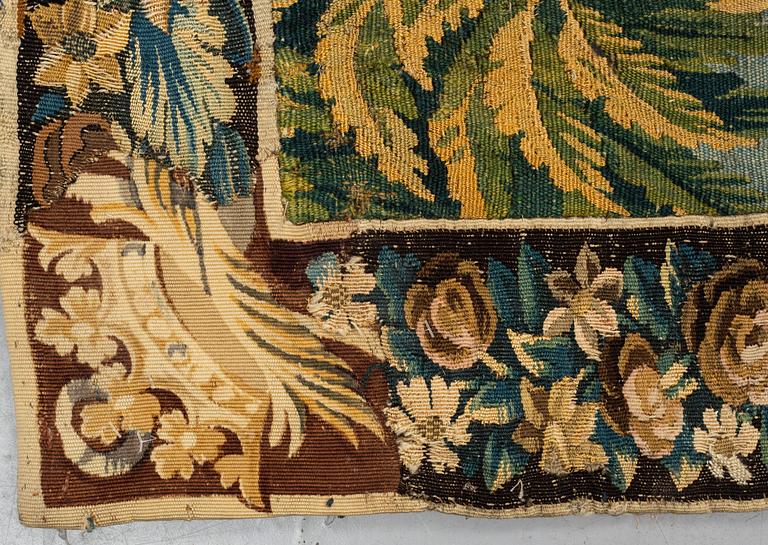 A tapestry, “La poesie pastoral”, tapestry weave, ca 251,5 x 283 cm, after Boucher, France 18th century.