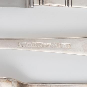 Jacob Ängman, a 49-piece silver cutlery set, 'Rosenholm', GAB, Eskilstuna, 1970-82.