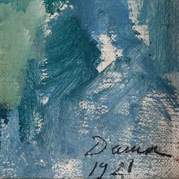 BERTIL DAMM, olja på duk på pannå. Sign o dat 1921.