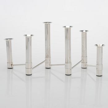 Tapio Wirkkala, a 'Nonstop' silver candelabrum, TW 432, numbered 74/90, for Kultakeskus, Hämeenlinna 2007.