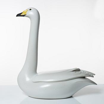 Paul Hoff, a stoneware sculpture of a swan, "Cyngus Cyngus", Gustavsbergs STudio, Sweden, 1986.
