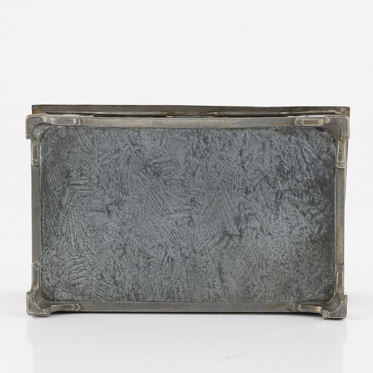 A Pewter Jewellery Box, Royal Gift, Sweden 1940s.