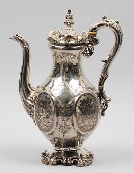 KAFFEKANNA, silver, nyrokoko, Möllenborg Féron, Stockholm 1800-talets senare del, 825 g.