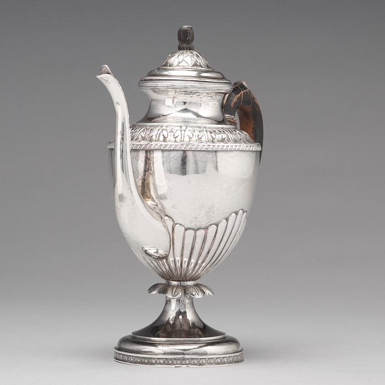 Olof Robert Lundgren, kaffekanna, silver, Åbo (1821-1882) daterad 1840, empire.