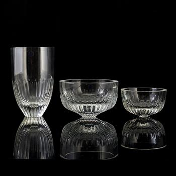 SIGVARD BERNADOTTE, skålar, 3 st, glas, "Christineholm", Fyrklövern.