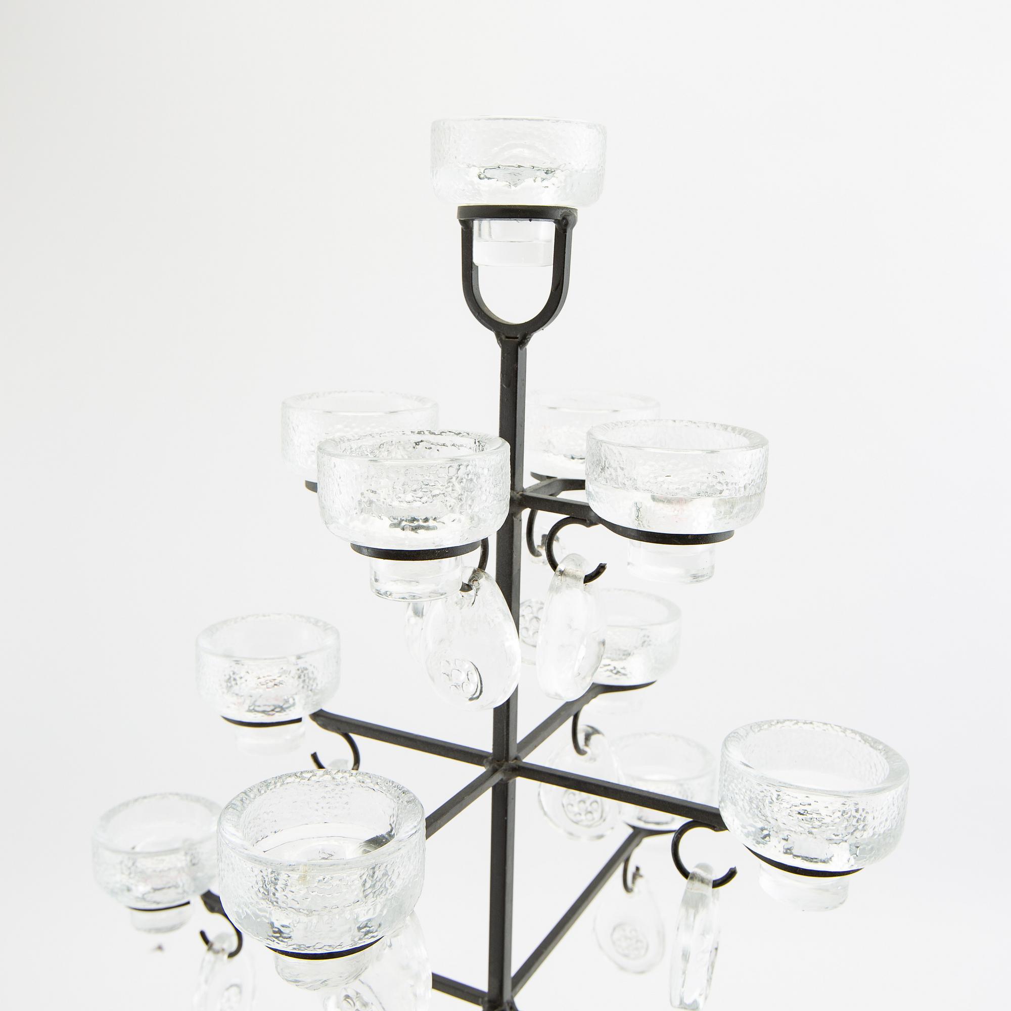 Kandelaber smide och gjutet glas 1900-talets andra hälft.