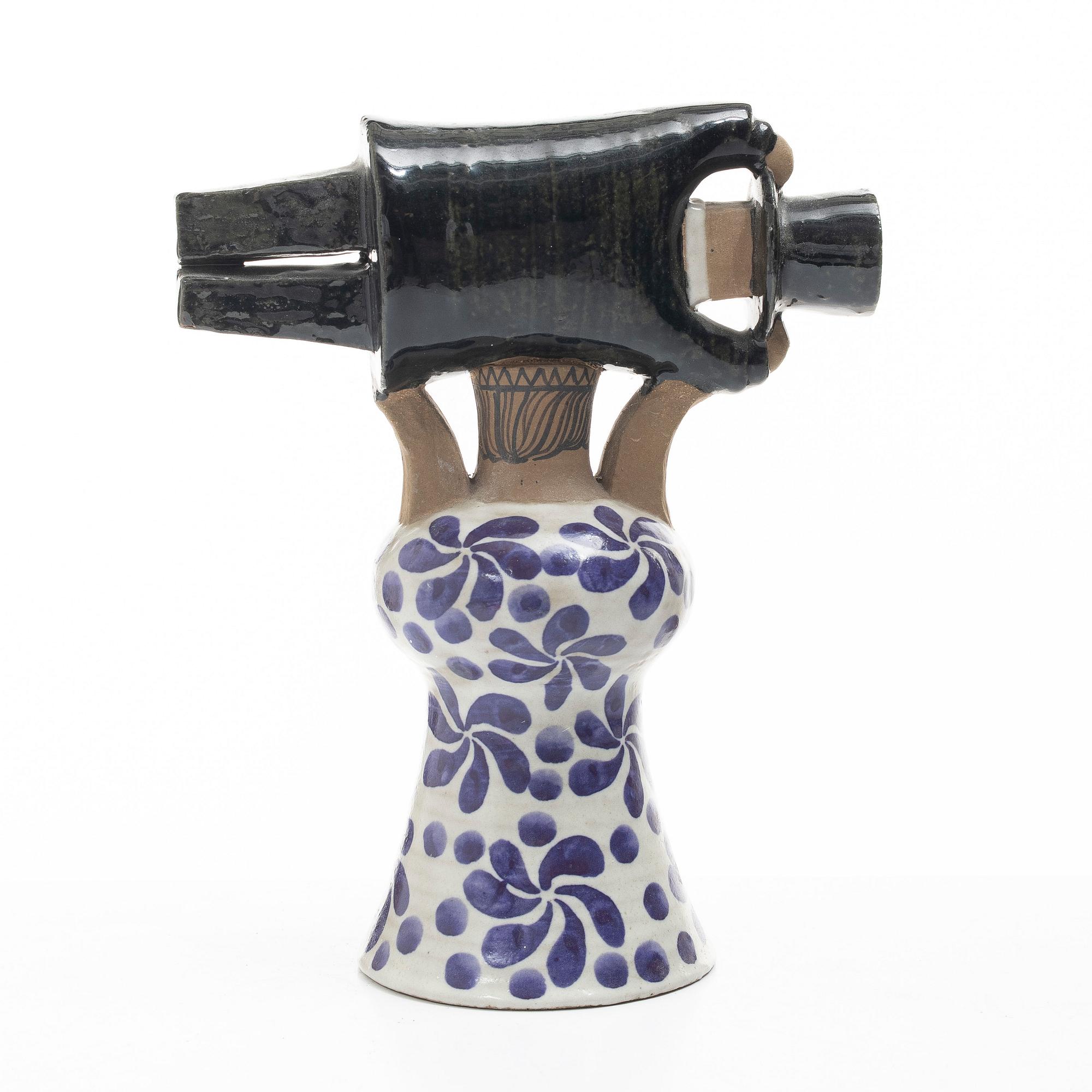 Lisa Larson, a stoneware figurine, 'Samhällsbedatten', Gustavsberg, Sweden.
