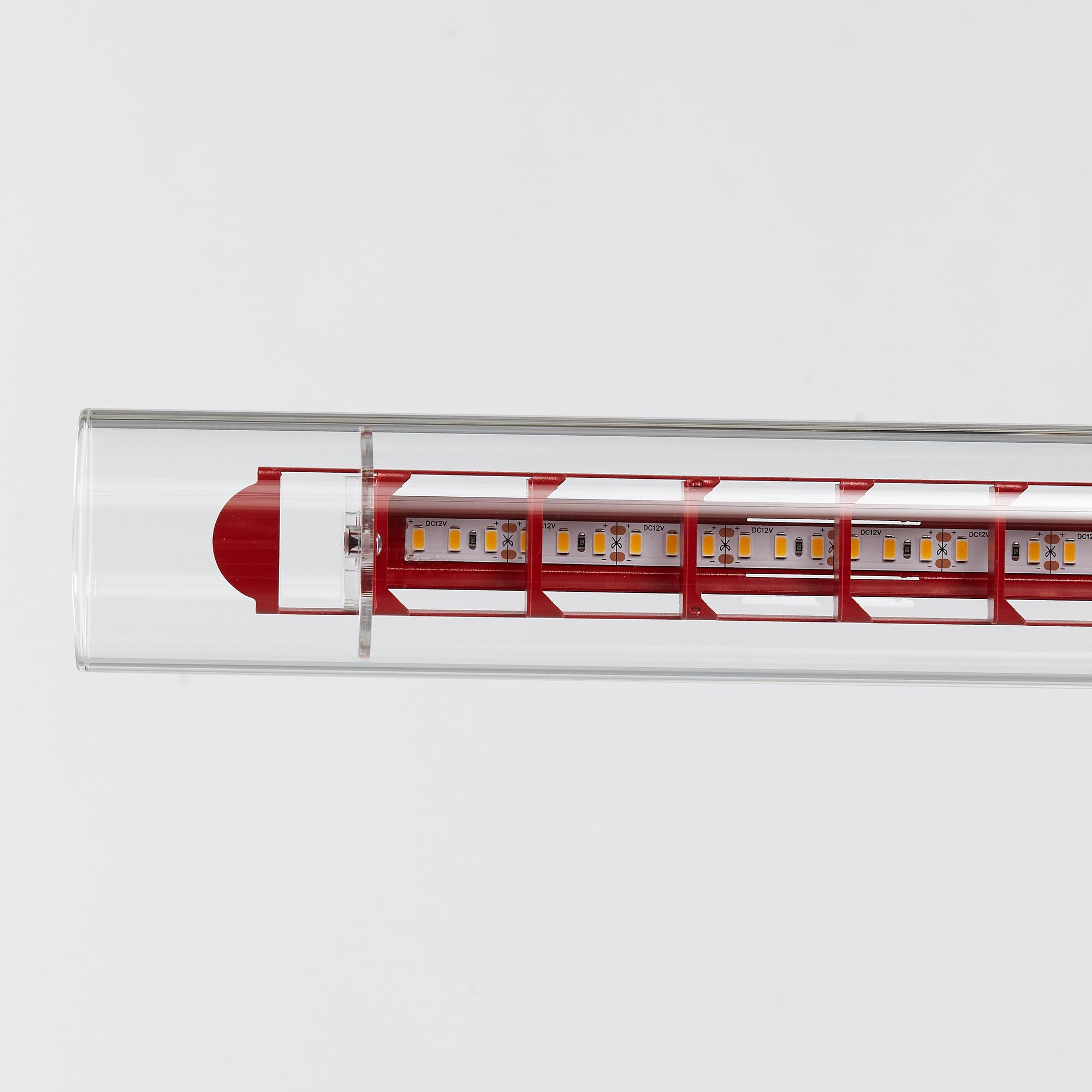 Sebastian Hepting, taklampa, "Tubular Red Diffusor Red Cable", Ingo Maurer, Tyskland.