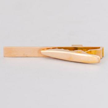BJÖRN WECKSTRÖM, TIEPIN and CUFFLINKS, 14K gold, copper ore. Lapponia 1967-72.