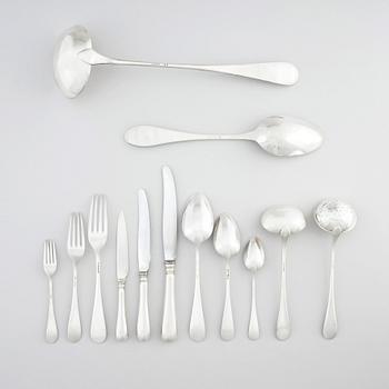 An 123 pieces set of silver flatware, mark of Louis Constantin Feron and Bernt Erlandsson, Sweden 1874-1913.