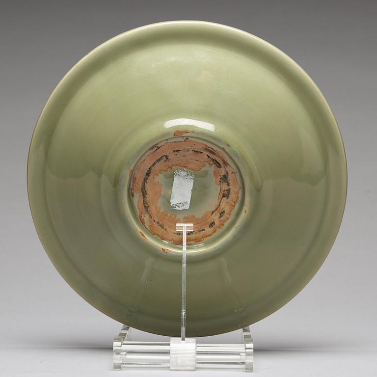 A celadon glazed dish, Ming dynasty (1368-1644).