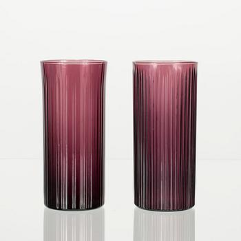 KANNA och SAFTGLAS, 6 st, modell 2065, design Tapio Wirkkala, Iittlala 1960-tal.
