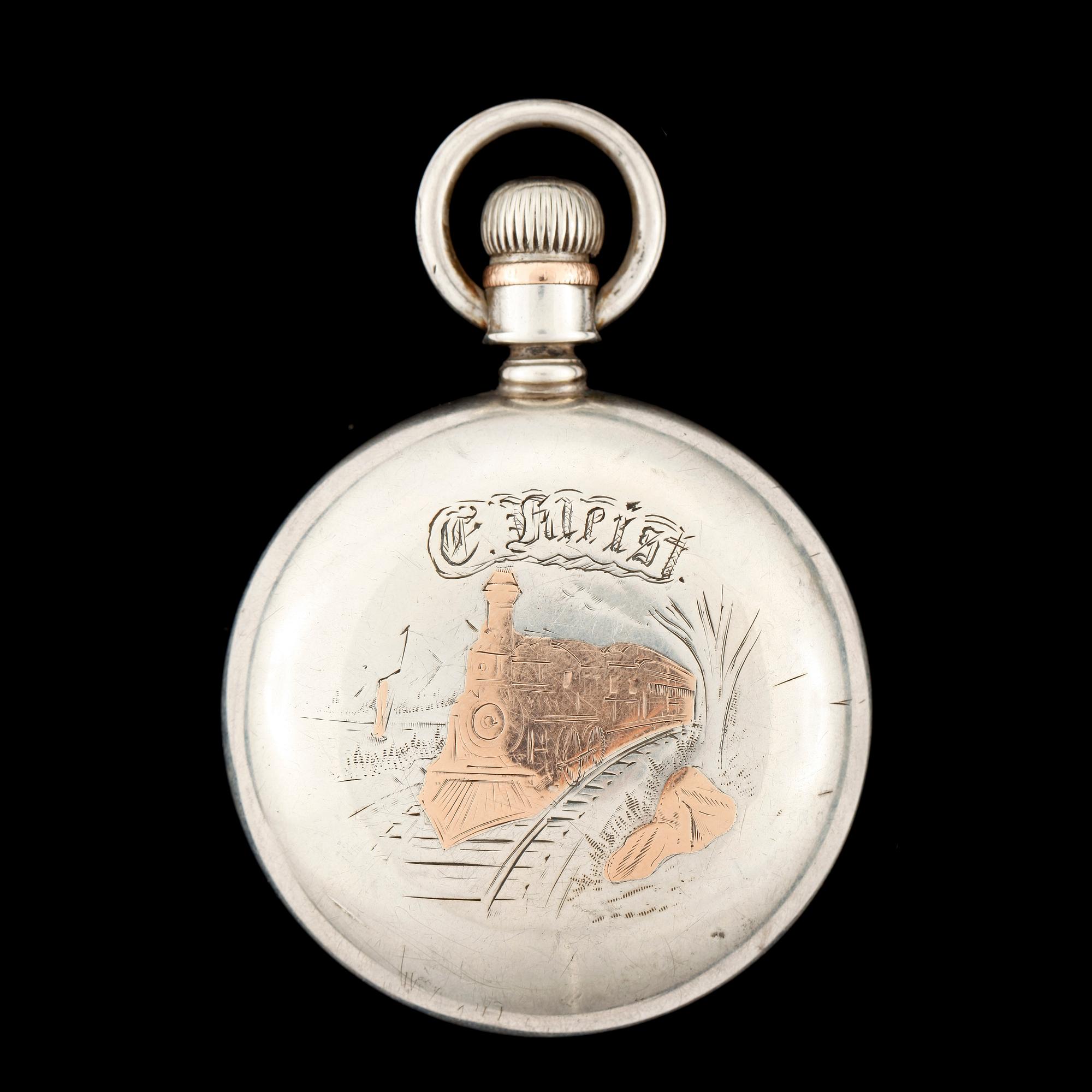 FICKUR, herr, silver, Waltham watch Co, omkring 1900.