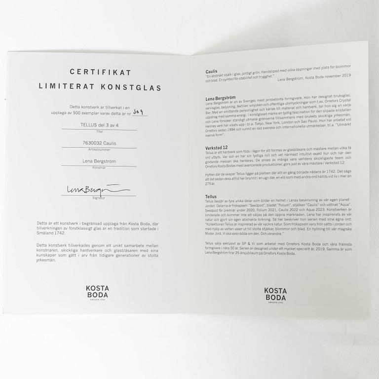 Lena Bergström, "Caulis", ur serien "Tellus", Kosta Boda.