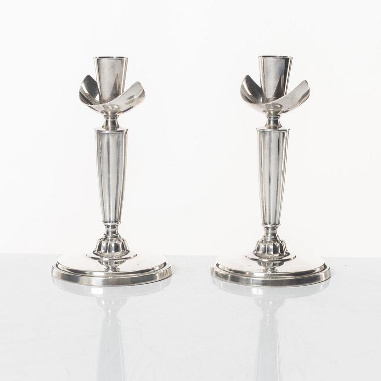 A pair of silver candlesticks, GAB, Stockholm, 1964.