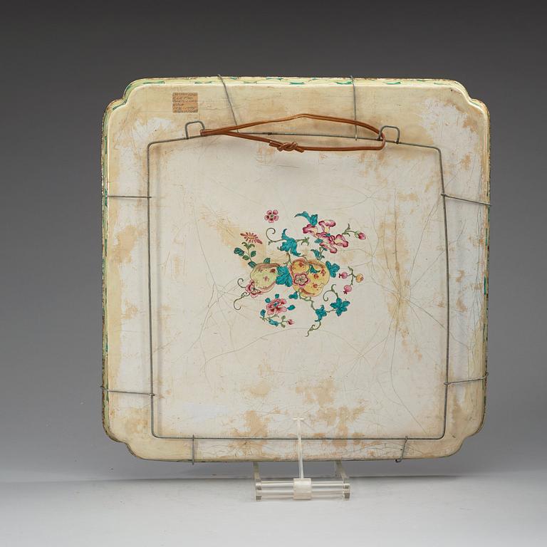 An enamel on copper tray, Qing dynasty, Qianlong (1736-95).