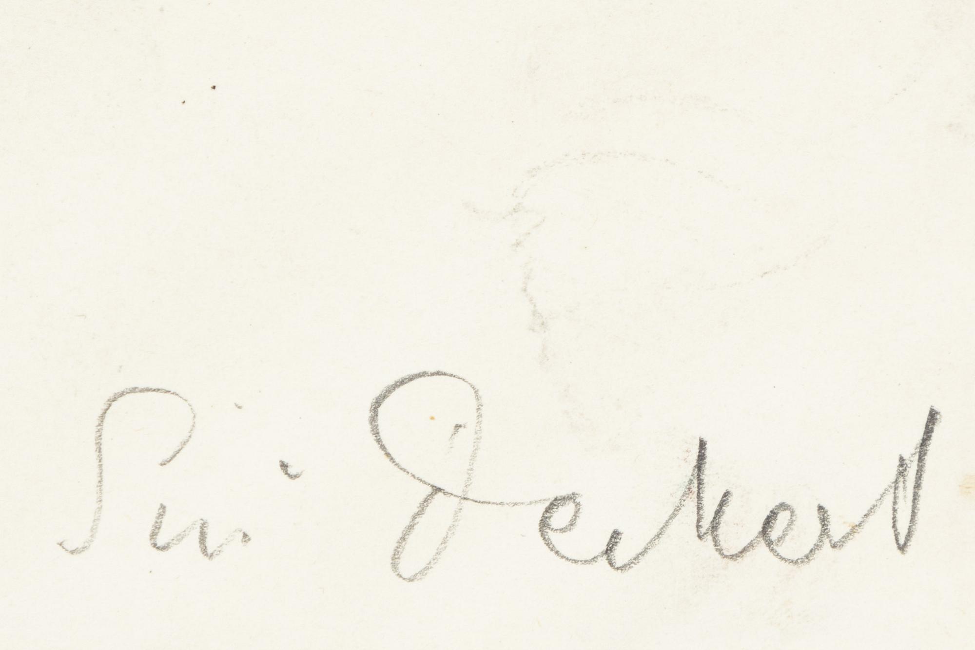 Siri Derkert, charcoal, signed.