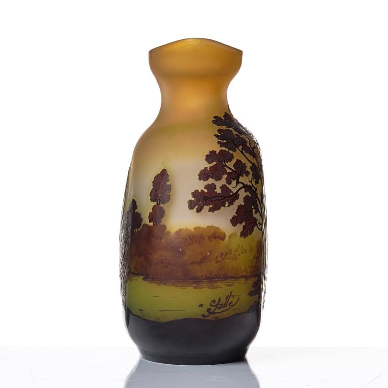 Emile Gallé, a large Art Nouveau cameo glass vase, Nancy, France, post 1904.