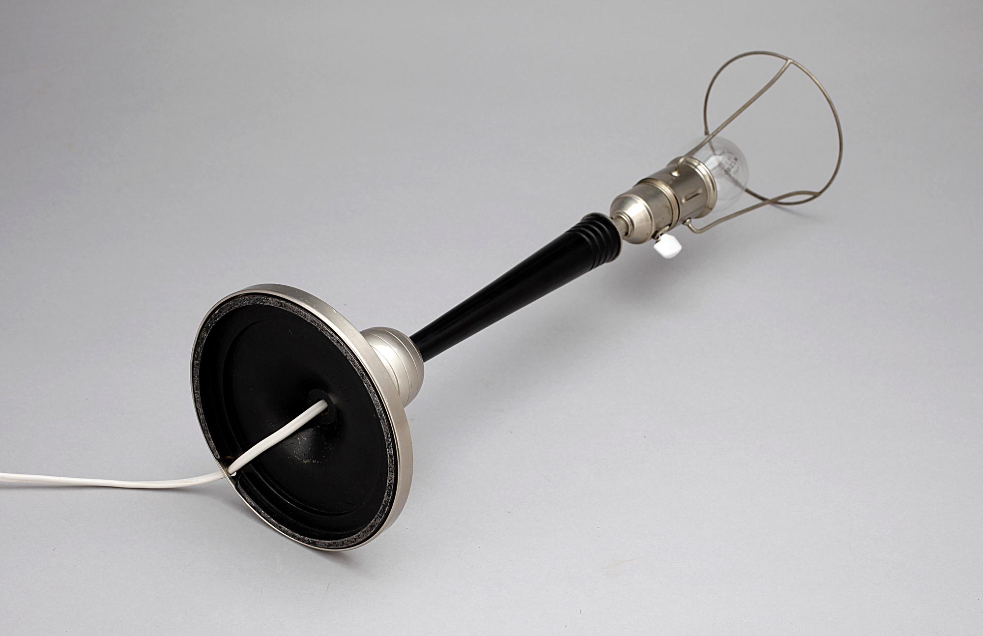 BORDSLAMPA, tenn, art deco, 1930-tal.