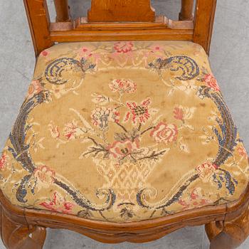 Six chairs, first half the 18th century.