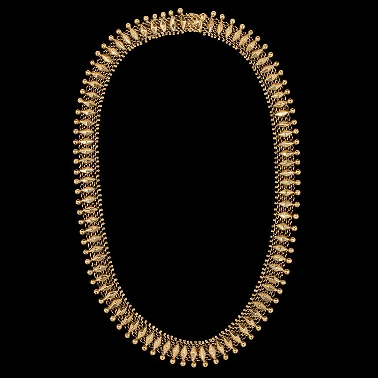 COLLIER, 18k guld, Italien, 1900-tal. Vikt 44 g.