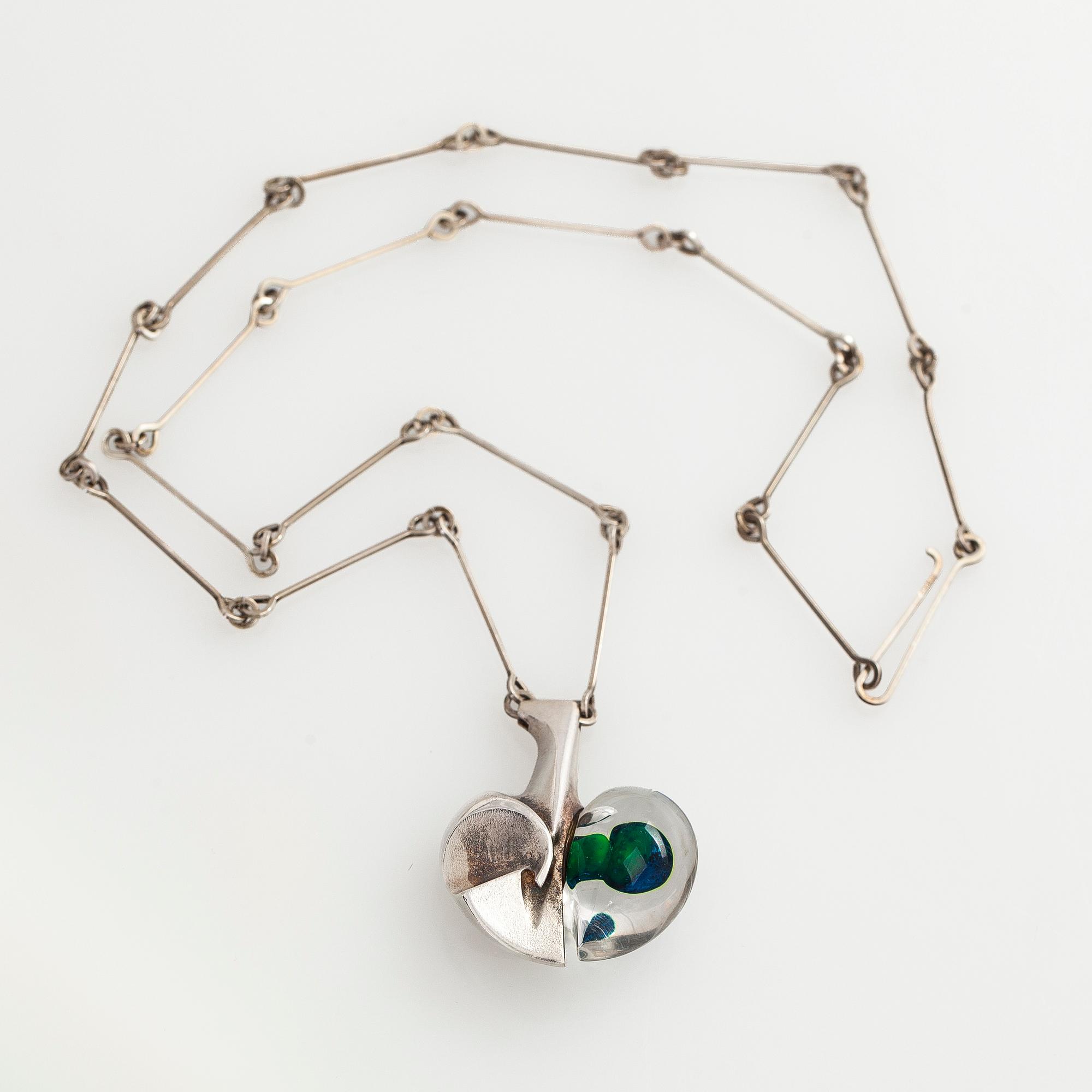 Björn Weckström, pendant, “Space apple”, silver, acrylic, Lapponia 1979.