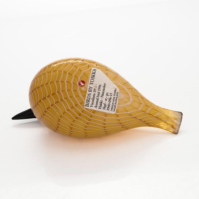 Oiva Toikka, A glass bird 'Nutcracker', signed O. Toikka Nuutajärvi 1996.