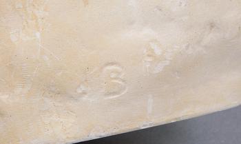 JOHN BAUER, skulptur, gips, monogramsign.