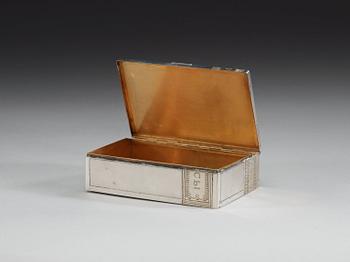 A Russian 19th century parcel-gilt cigarette-box, unknown makers mark, Moscow 1888.