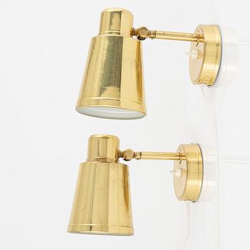 A pair of brass wall lights from Bröderna Johansson Autometall, 1960's.