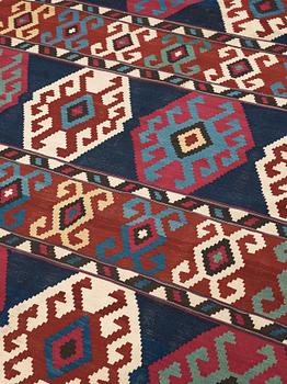 CARPET. Antique Caucasian Kilim. 276 x 178,5 cm.