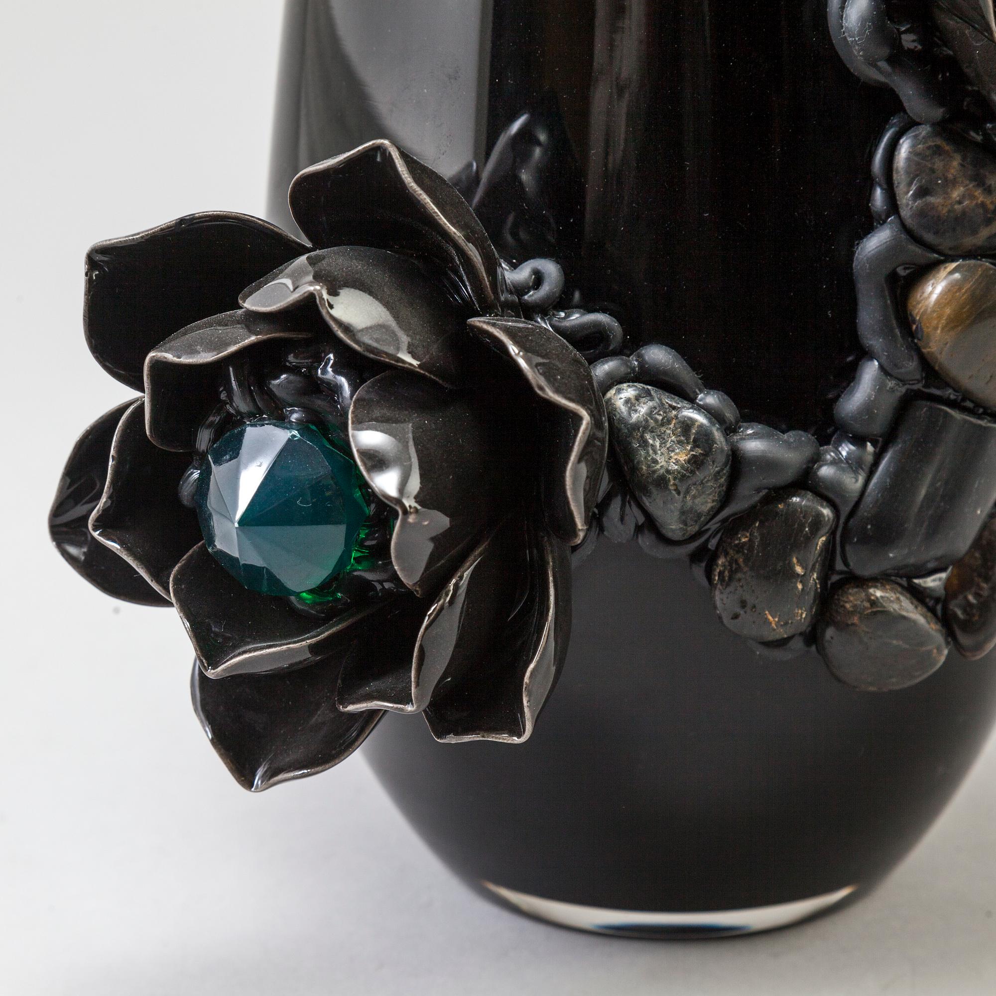 ZANDRA AHL, vase in mixed media, signed with label.