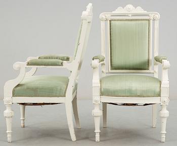 SALONGSGRUPP, 10 delar, nyrenässans, 1800-talets slut.