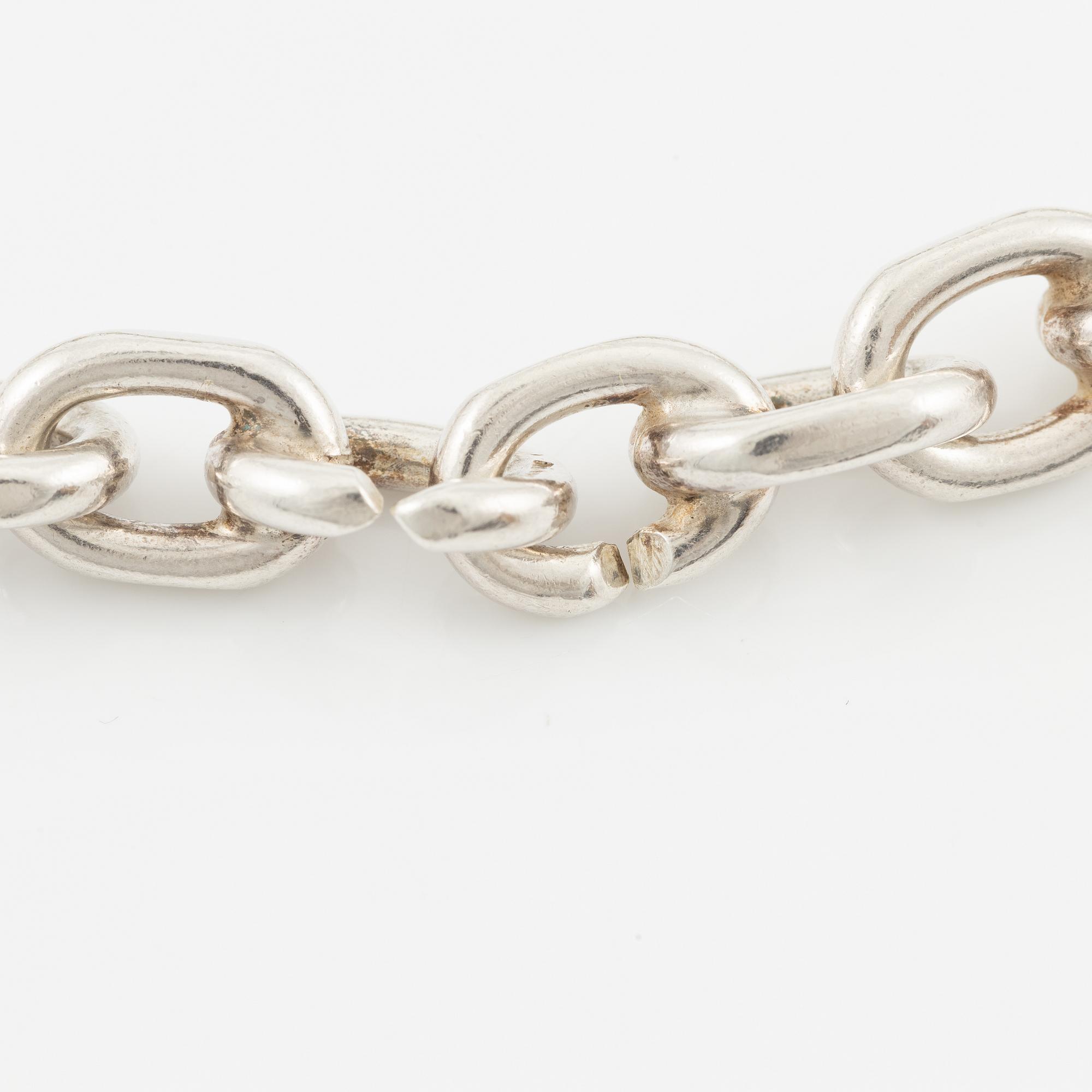 Collier, silver, ankarlänk, Danmark.