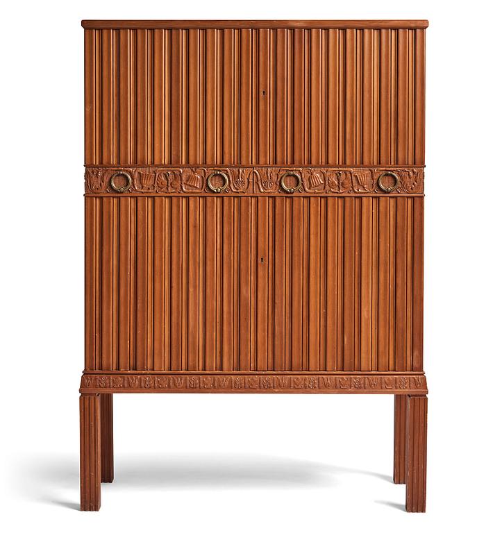 A Swedish Modern stained pine cabinet, 1940s.