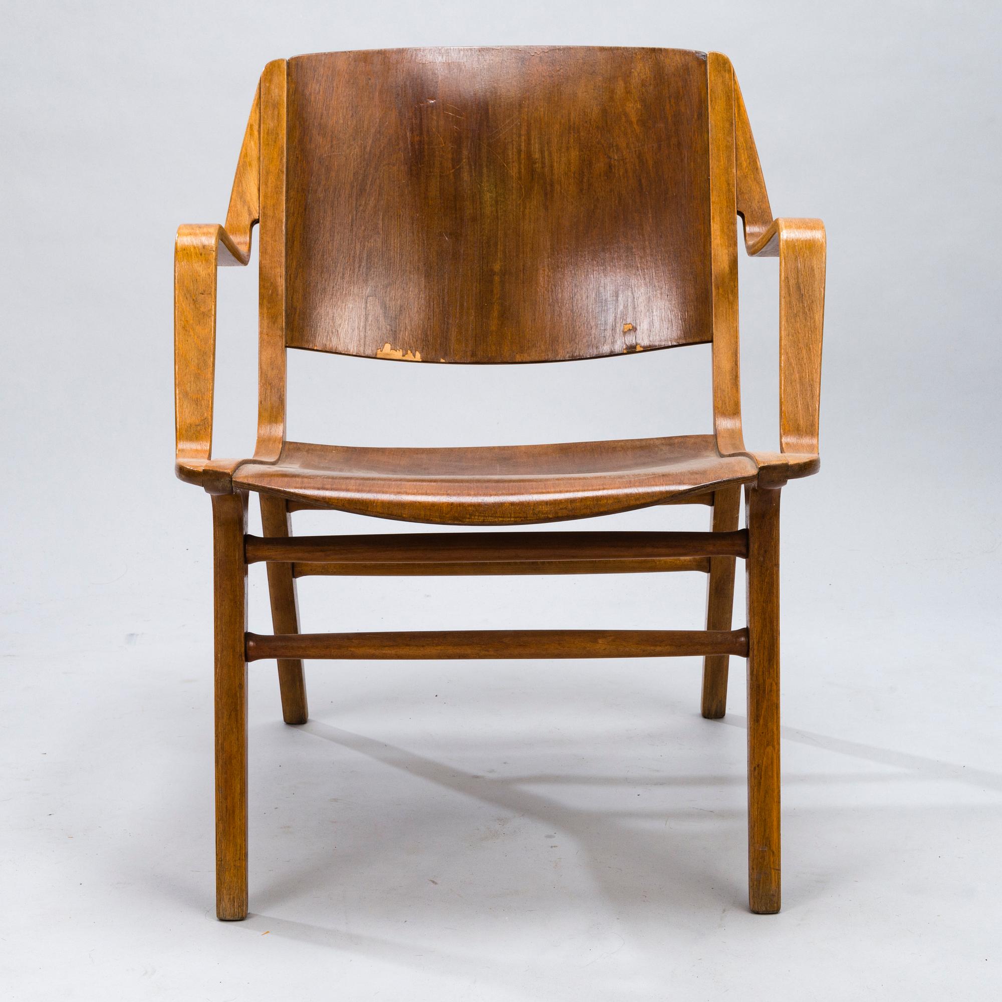 PETER HVIDT & ORLA MØLGAARD NIELSEN, KARMSTOL, "Ax- Chair", Fritz Hansen, Danmark, 1950-/60-tal.