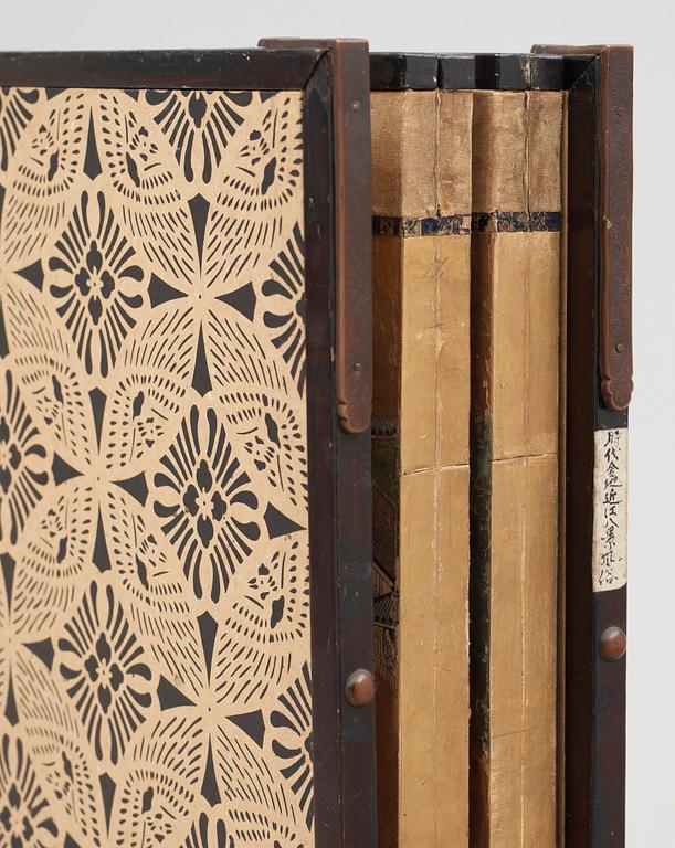 A Japanese six fold screen, Edo period (1603-1868).