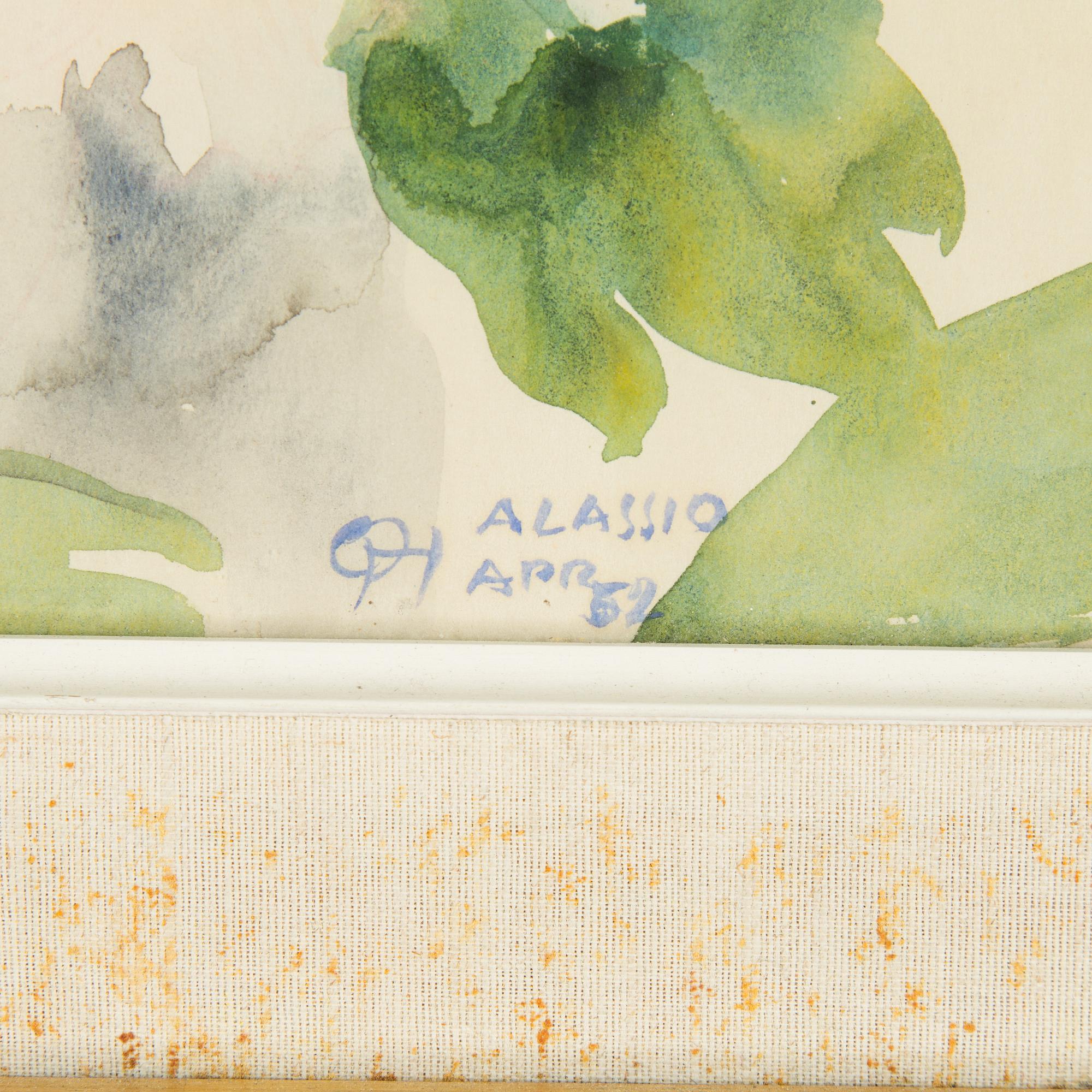 OLLE HJORTZBERG, water colour, signed and dated Alassio -52.