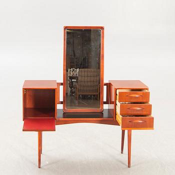 A 1950s mahogany vanity desk.