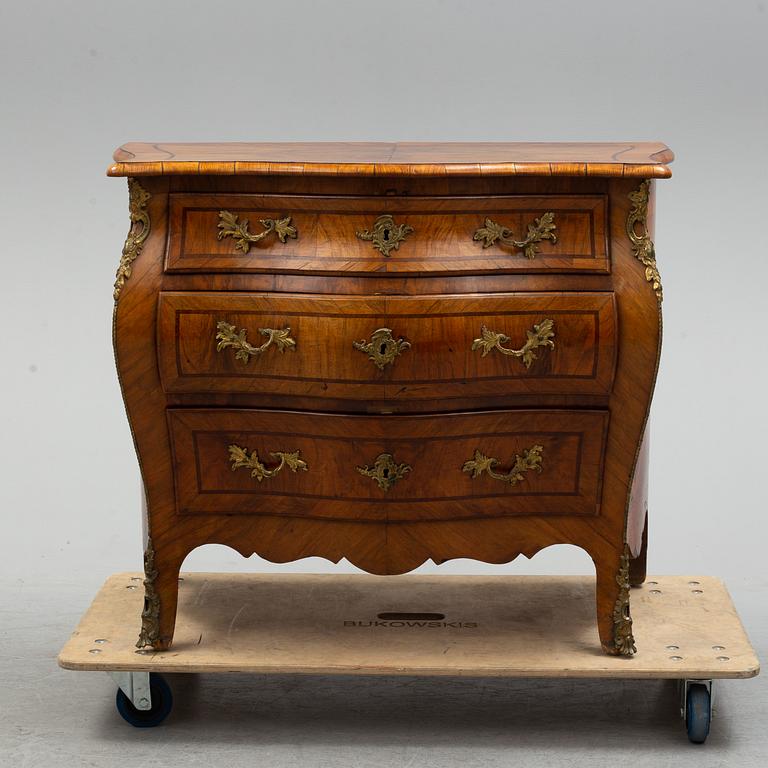 A Swedish Rococo chest of drawers, 18th Century.