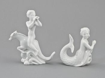 FIGURINER, 2 st, porslin, Harald Salomon, Rörstrand, 1900-tal.