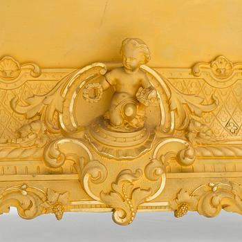 A neo-rococo mantel clock marked S Marti et Cie, France, mid-19th century.