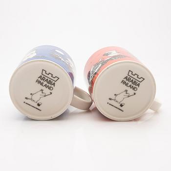 Moomin mugs, 2 pcs, Arabia, Finland, 1990-1999.