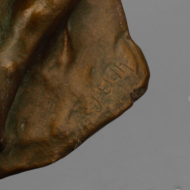 CARL ELDH, skulptur, bronspatinerad gips, signerad.