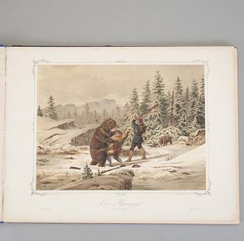 BOK, "Norske folkelivsbilleder" Efter Malerier og Tegninger af Adolph Tidemand, Christian Törnsberg, Christiania, 1858.