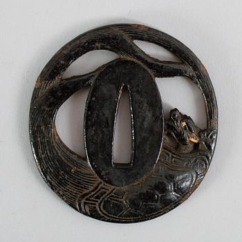 TSUBA, järn, Japan, 1800-tal.
